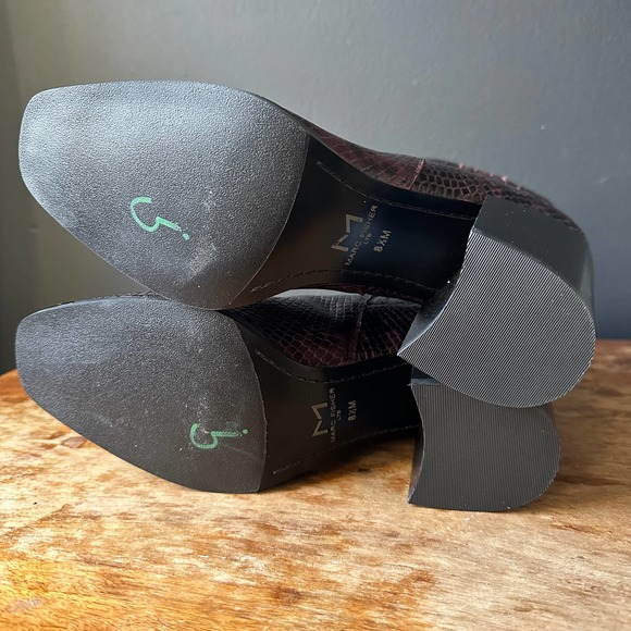 Marc Fisher Taline Leather Ankle Snakeskin Print Boots Size 8.5 - Picture 10 of 11